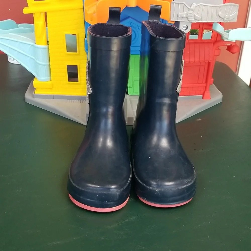 Kids Navy Rainbow Star & Rainbow Rain Boots - Unbranded